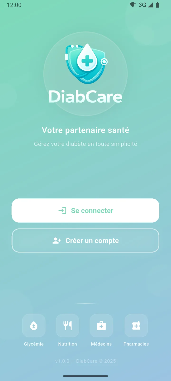 DiabCare — Gestion du diabète — Captures d'écran 1