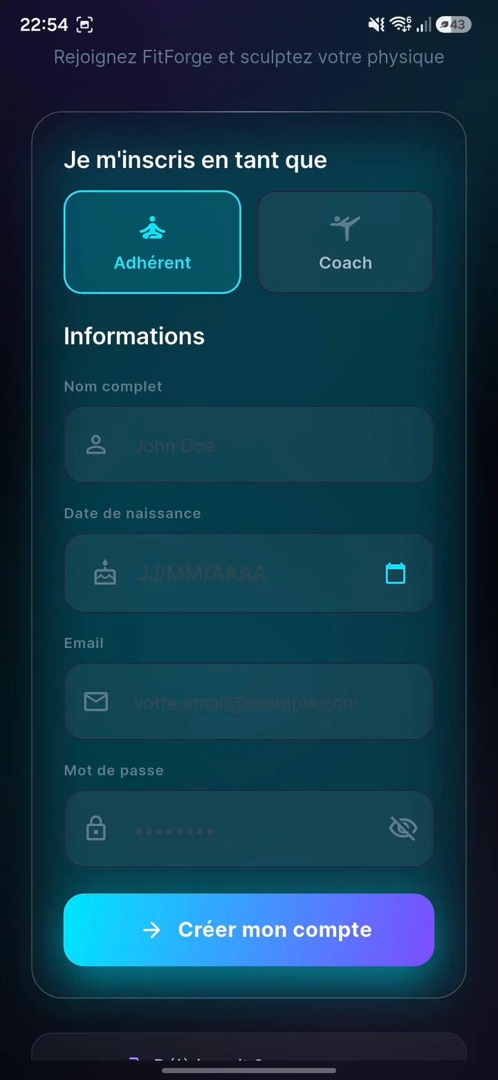 FitForge AI — Coaching sportif — Captures d'écran 3